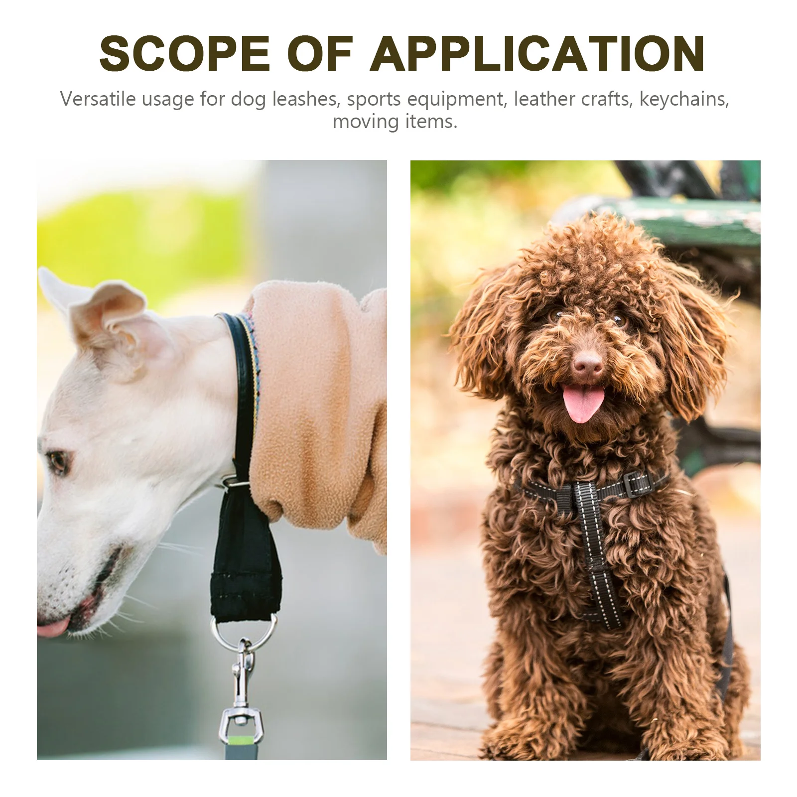 

2Pcs Swivel Snap Hooks Stainless Steel Dog Leash Clasp Pet Chain Connector 360 Degree Rotating Easy One Hand Operation