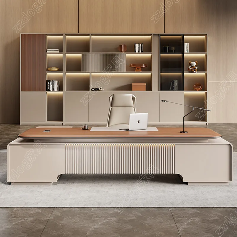 Boss table, office table and chair combination, light luxury, high-end president table, new Chinese-style large class desk manag