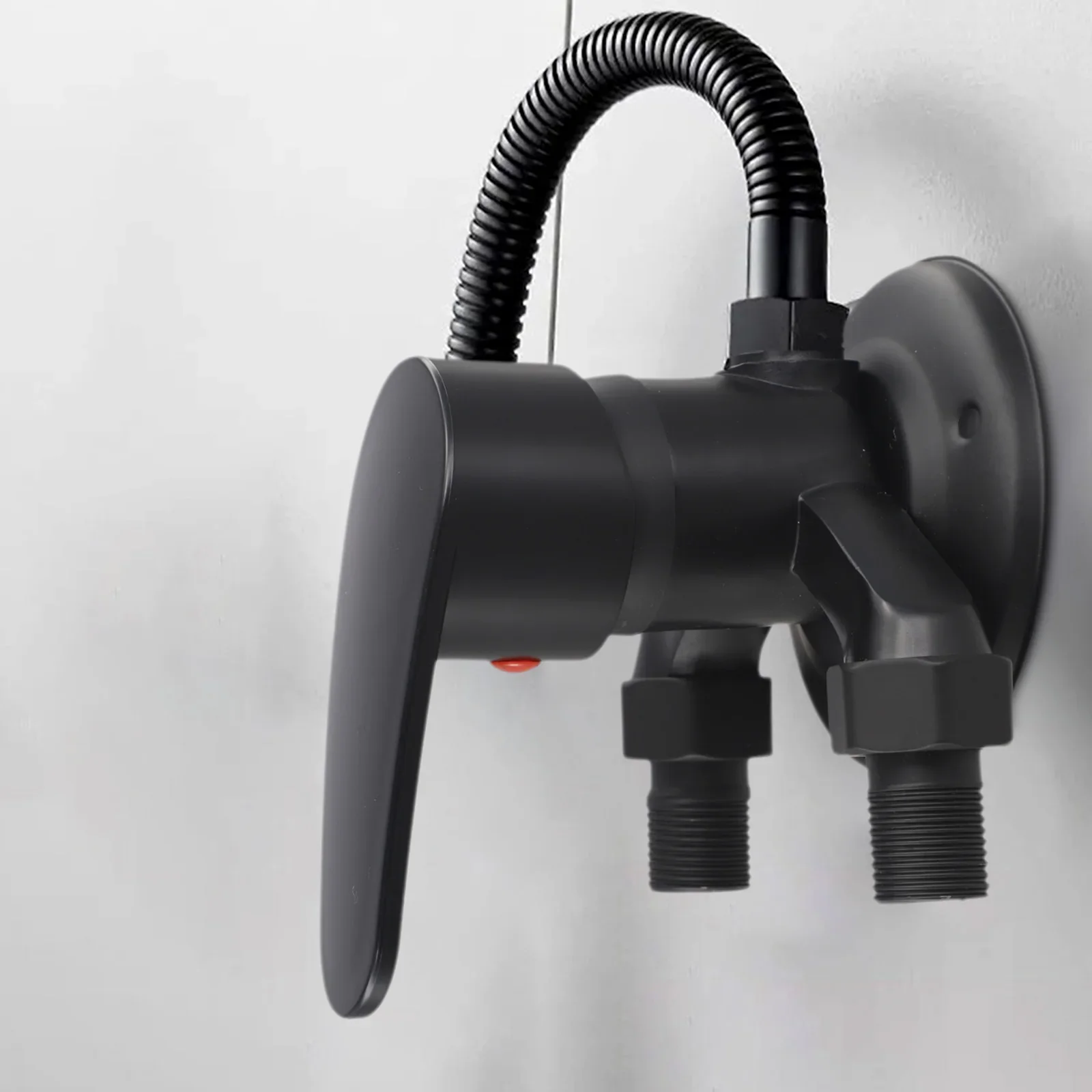 

Настенный смесительный клапан для горячей и холодной воды, латунный черный открытый смесительный клапан для настенной установки для душевой системы