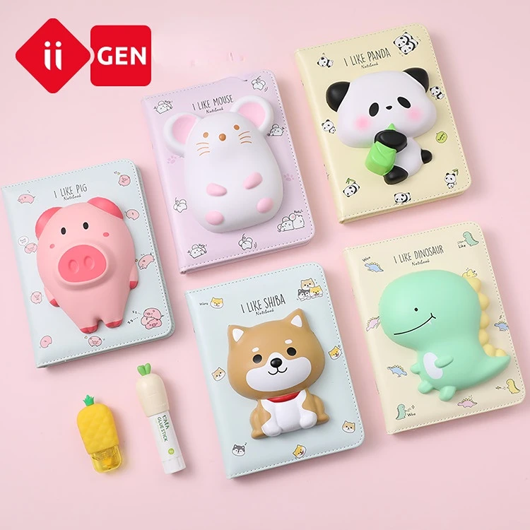 Squishy Kawaii 3D Decompression Notebook Bunny Student Planner Color Pages Diary With Gifts Packing School Supplies