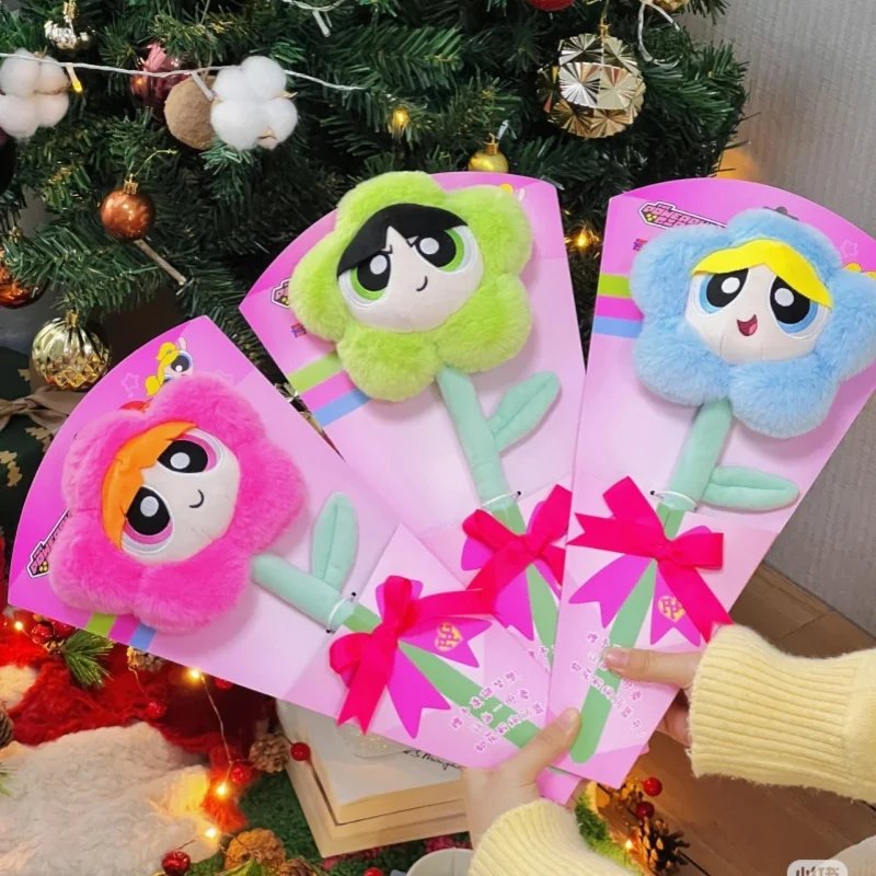 

Kawaii The Powerpuff Girls 13Cm Raincoat Series Cartoon Pendant Anime Girly Heart Cute Plush Doll Keychain Girls Gift