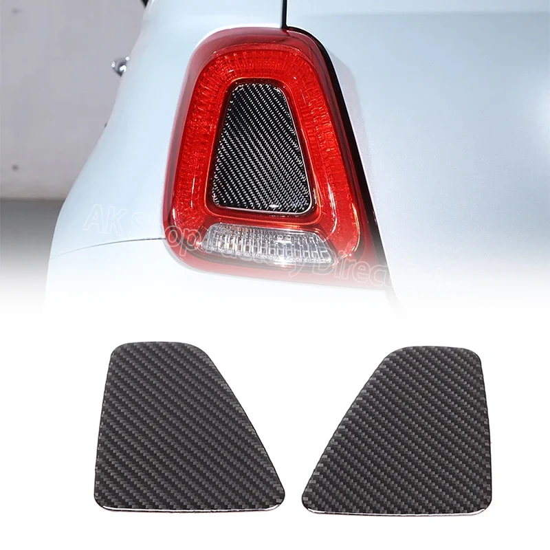 For Fiat 500 For Abarth 695 2017-2023 Soft Carbon Fiber Rear Tail Light Cover Decorative Sticker Protection Car Accessories