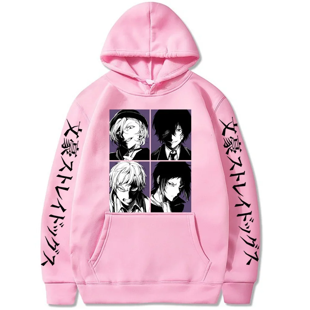 Anime bungo cães vadios nakajima atsushi dazai osamu hoodies casuais hoodies legal dos desenhos animados streetwear masculino unisex moletom superior