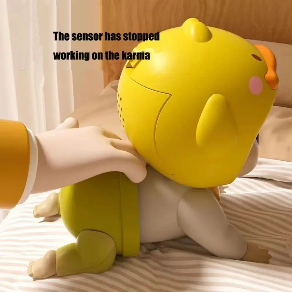 Impara a gattonare musica Bambino strisciante elettrico con suono Cartone animato Imparare a gattonare Divertenti occhi grandi Anatra da passeggio elettrica Bambino