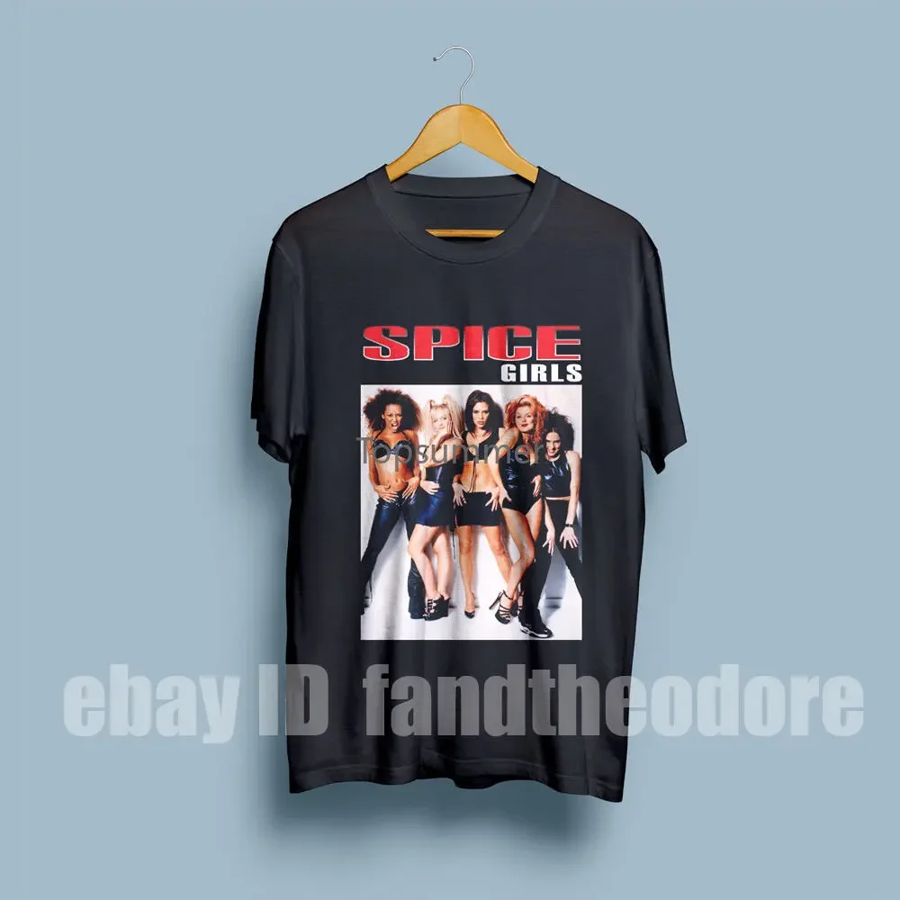 Spice Girls Pop Girl Band 90S Classic Poster Men'S Black T-Shirt S-Xxxl Printed Style Tees Male Top Fitness Brand Clothing