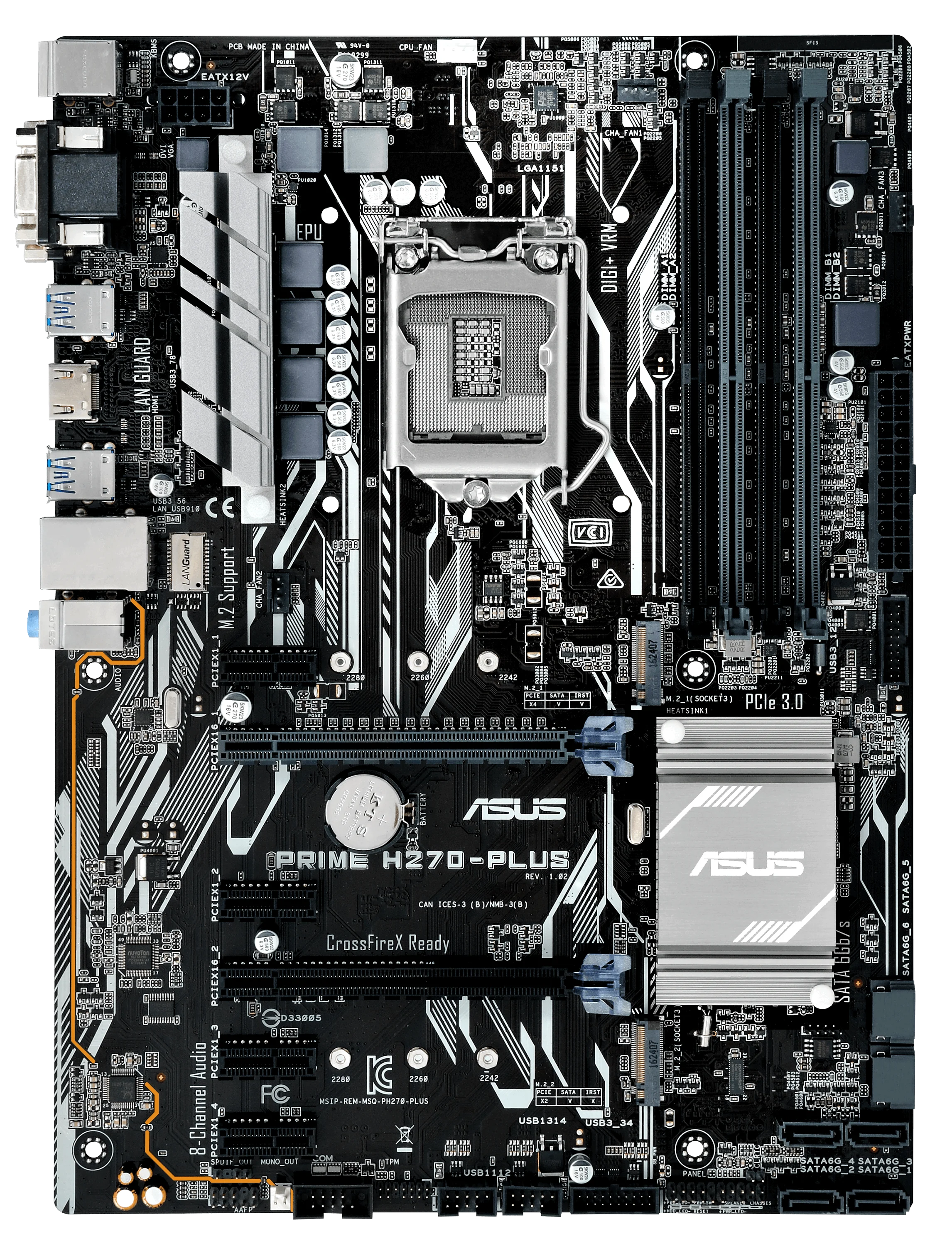 ASUS PRIME H270-PLUS Motherboard LGA 1151 Intel H270 DDR4 64GB support Core i3-6100 i3-6300 i5-6500 i5-7500 i7-6700 cpu M.2 ATX