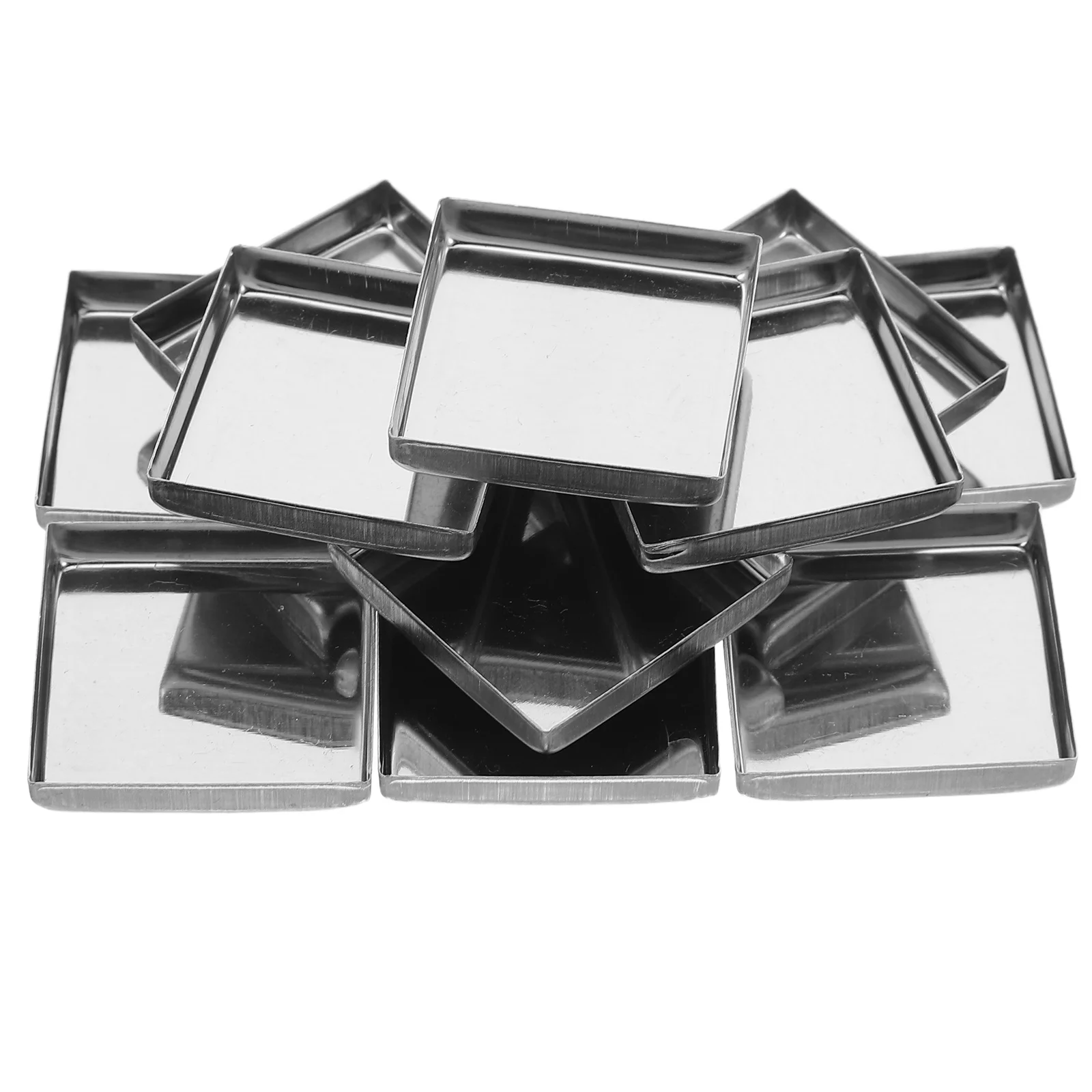 

20Pcs Blush Palette Empty Square Metal Pans 26x26x5mm Iron DIY Refills Depot Loose Pigments Makeup Organizer Eyeshadow