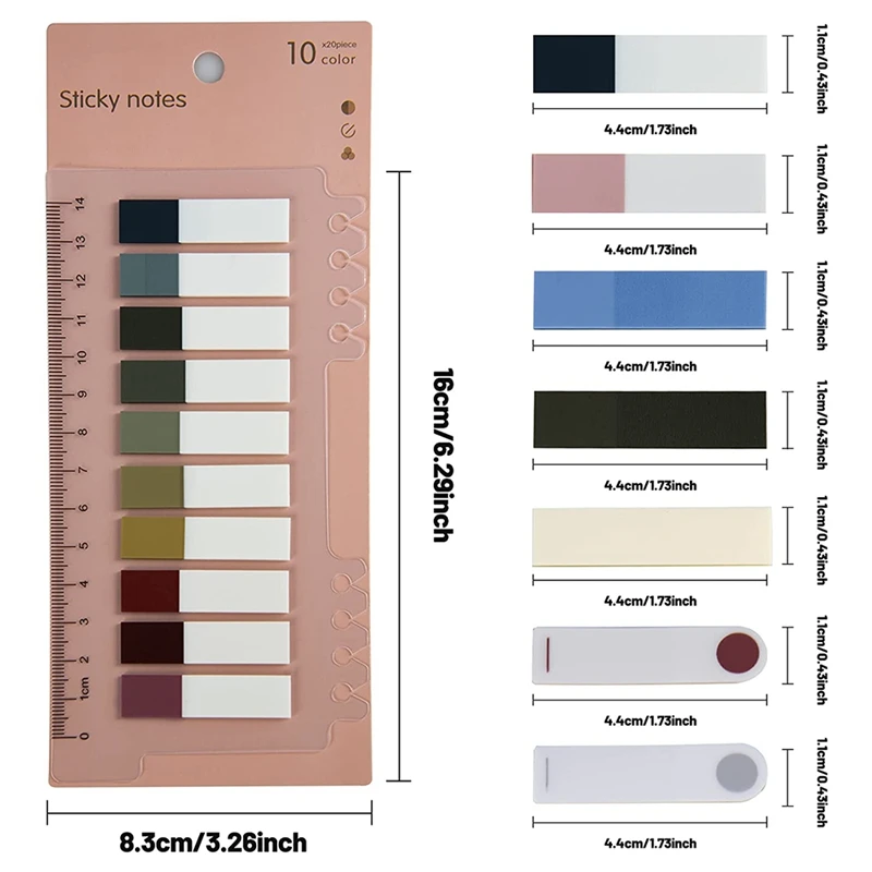 Sticky Tabs,7 Sheets 1400 Tablets, 60 Different Morandi Colors Tabs, Strip Index Tabs, Page Flag Markers, Page Markers