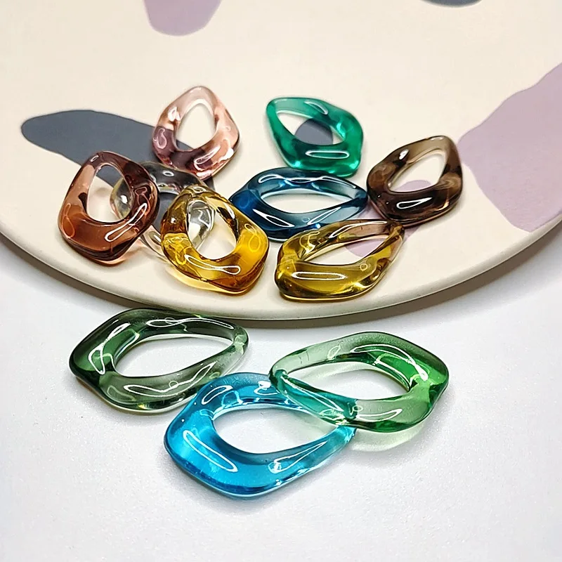 2022 New 36*25mm 4pieces Candy Color Acrylic Irregularity Water Drop Charms for DIY Earring Jewelry Making Finding Accessories