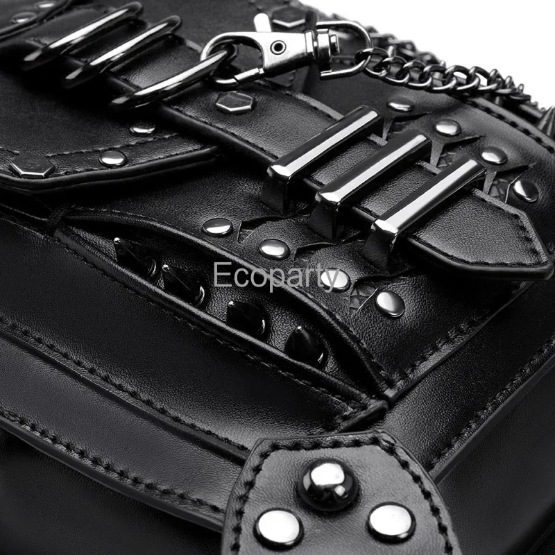 Novo saco de cintura feminino gótico fanny packs motocicleta hip gota perna sacos steampunk coldre bolsa ombro masculino couro do plutônio crossbody sacos