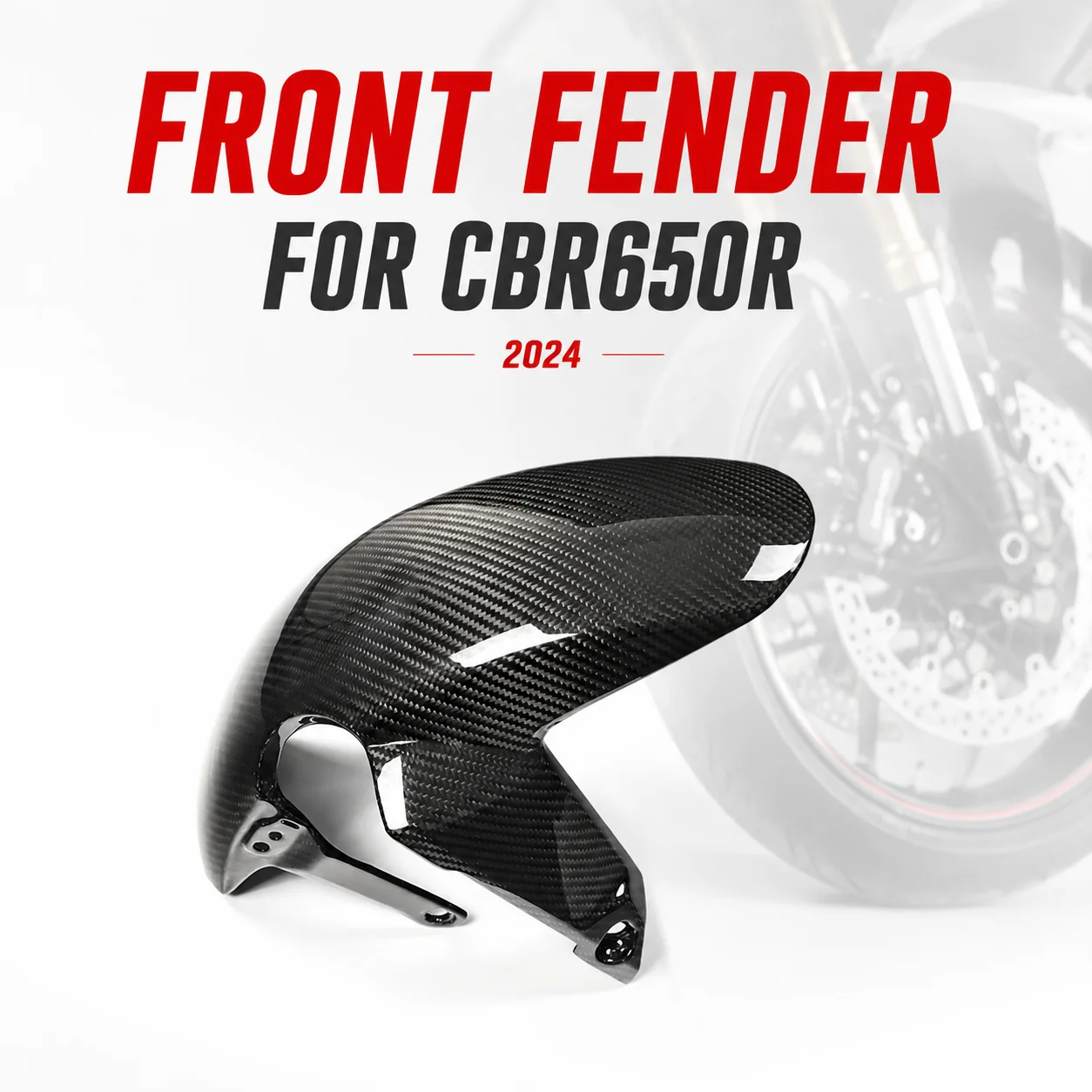 Front Fender Mudguard Carbon Fiber Front Wheel Cover Fairing for Honda CBR650R CBR 650 R 2024 Motorcycle Accessories Parts