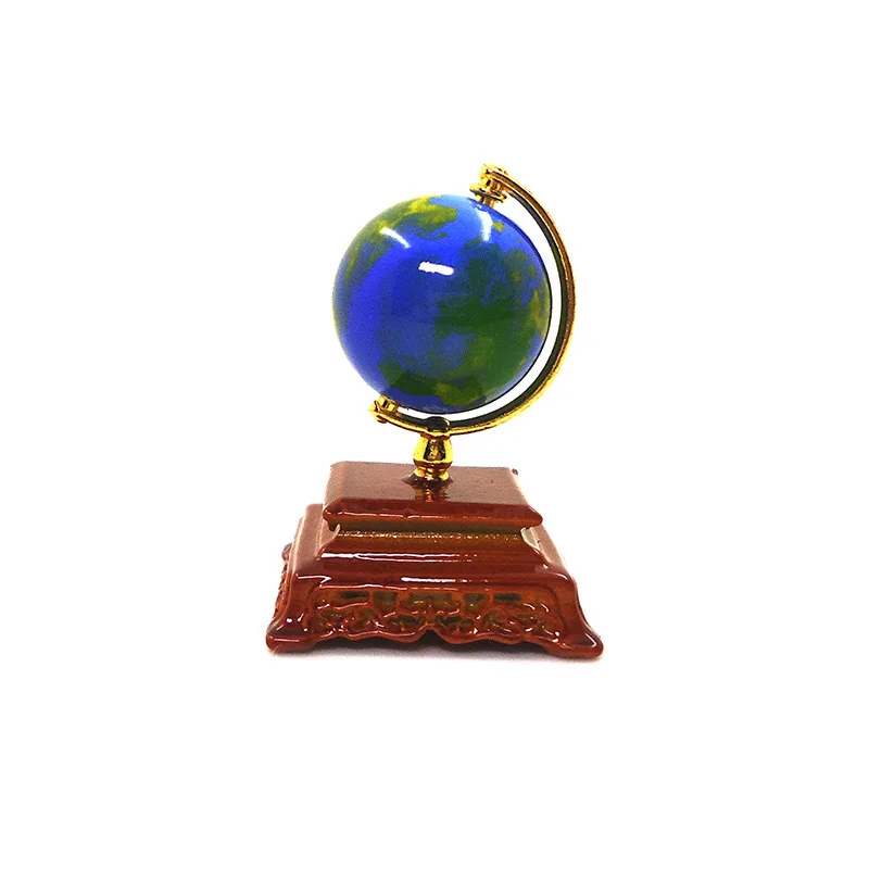 Dollhouse Mini Globe Alloy Globe Model Miniature Decorative Figurine Component Gourmet Gift Decoration Home Decor