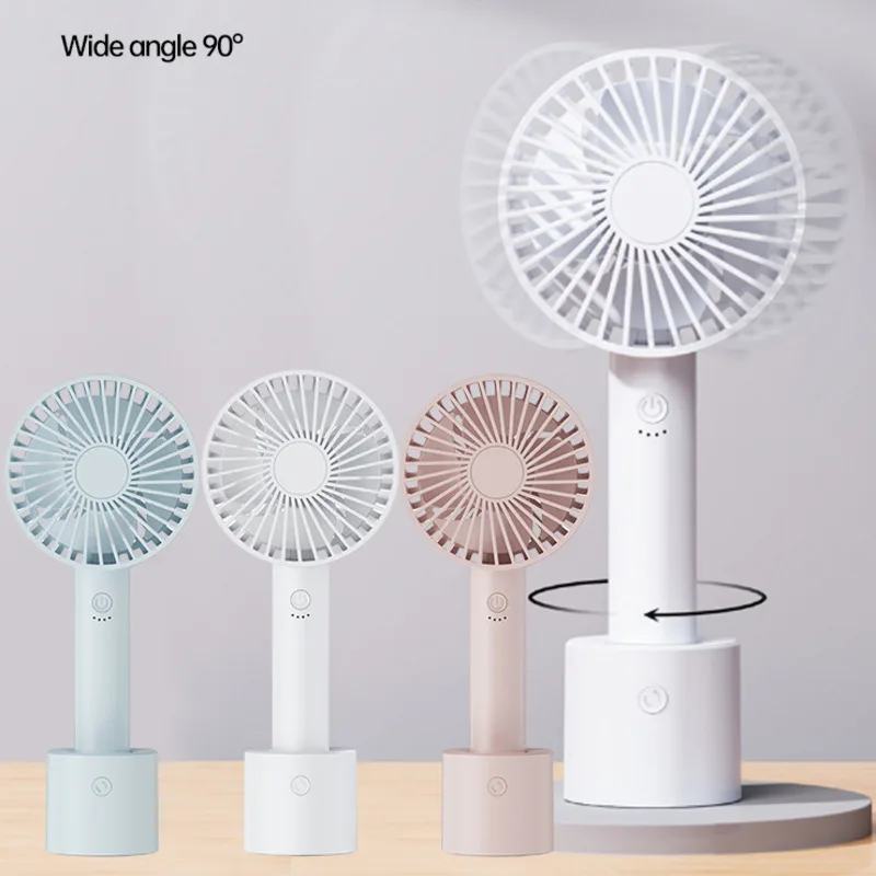 

Shaking Head Mini Portable Hand Fan USB Rechargeable Air Cooler Desktop Table Fan Handheld Mute For Summer Office Home Outdoor