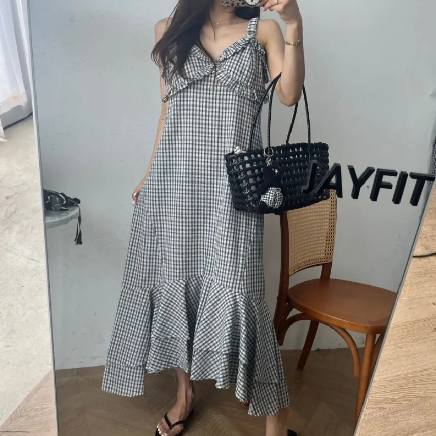 Jupe longue d'été Chic Vintage pour femmes, tenue de vacances, avec ourlet irrégulier, motif animé, sans Sve, vêtements de trajet