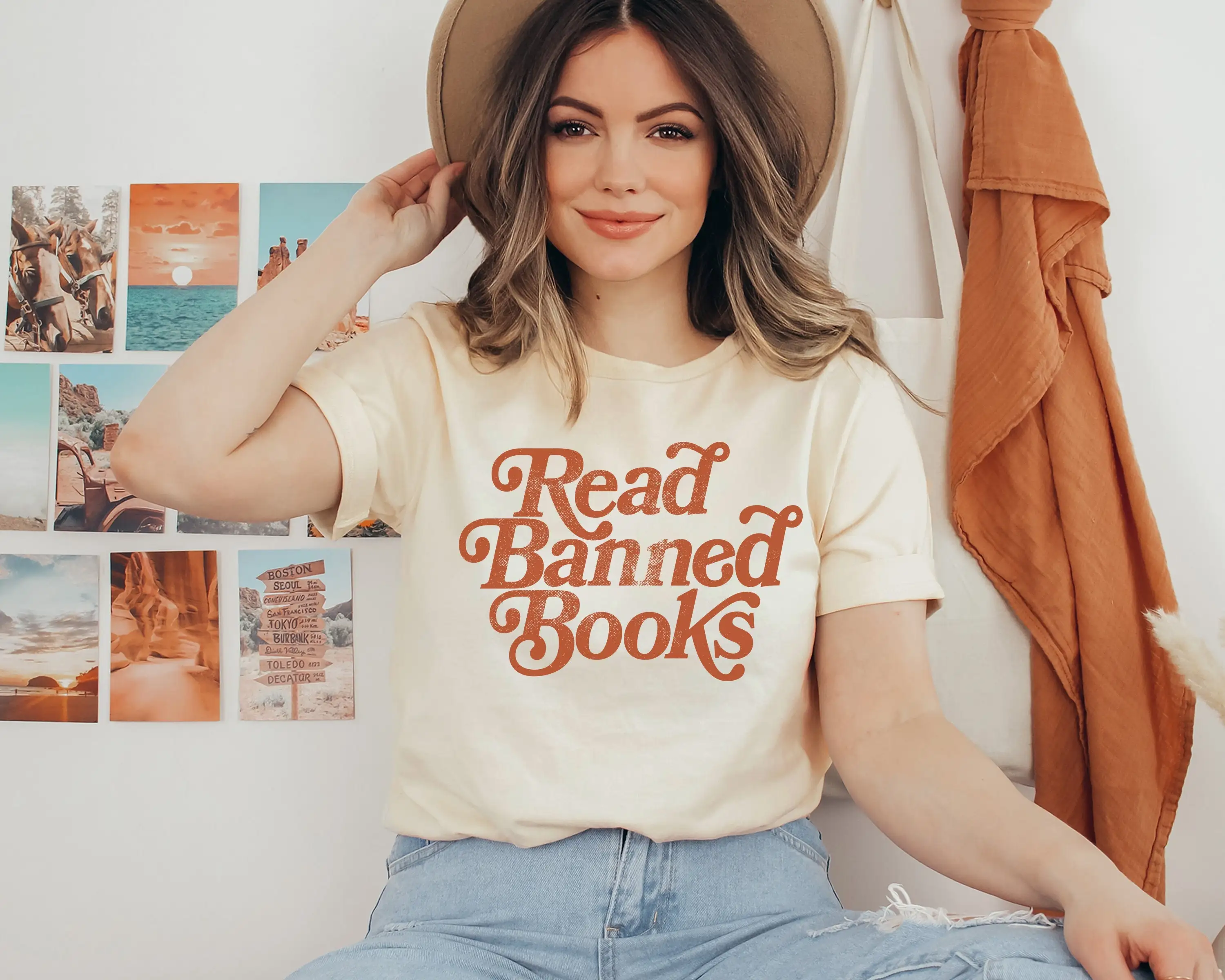 Read Banned Books T Shirt Teacher Book Lover Social Justice Librarian Literary Retro Equality