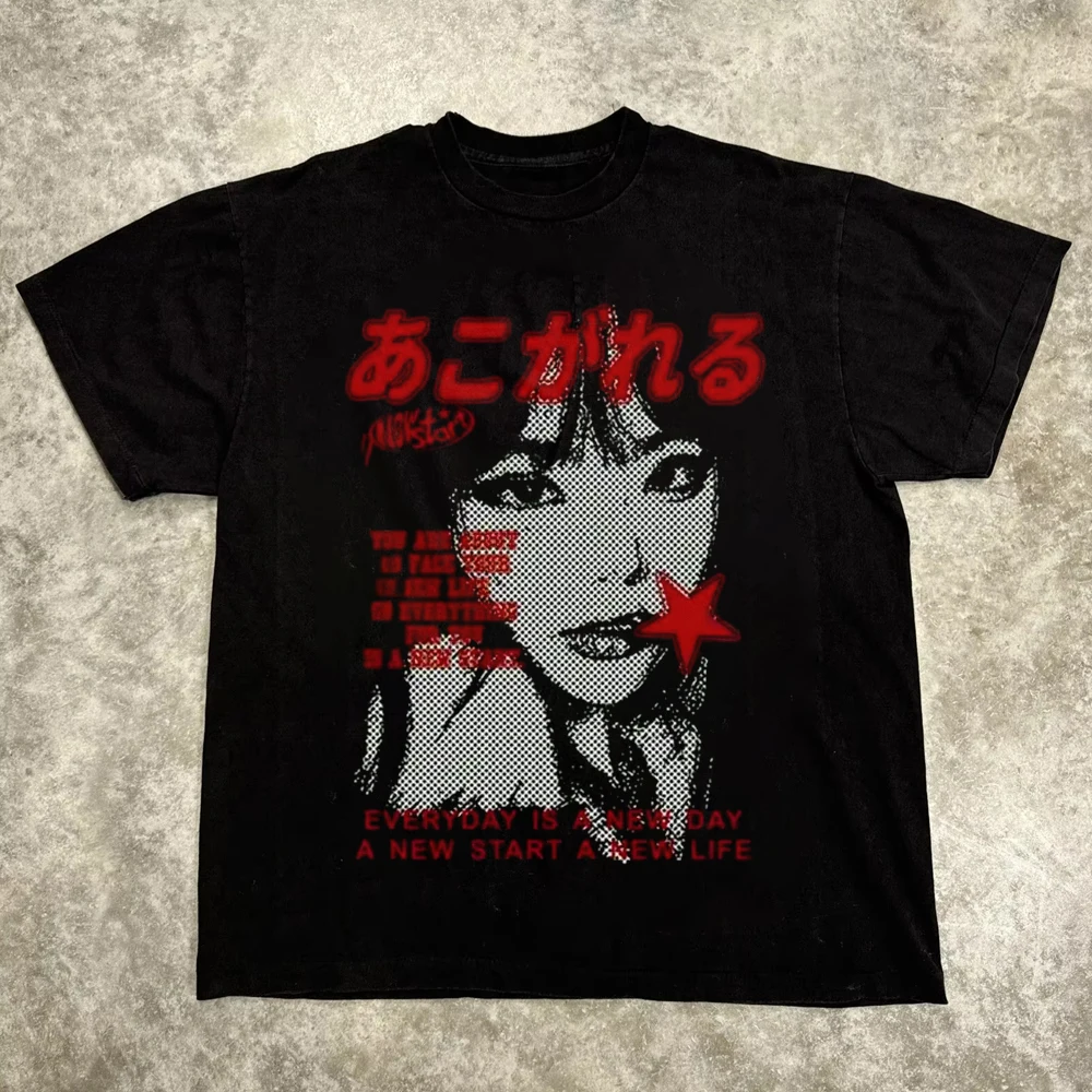 

Harajuku Letter Graphic T Shirts Y2k Tops Men Women High Street Oversized T Shirt Pro Choice Streetwear Vintage Tee Clothing