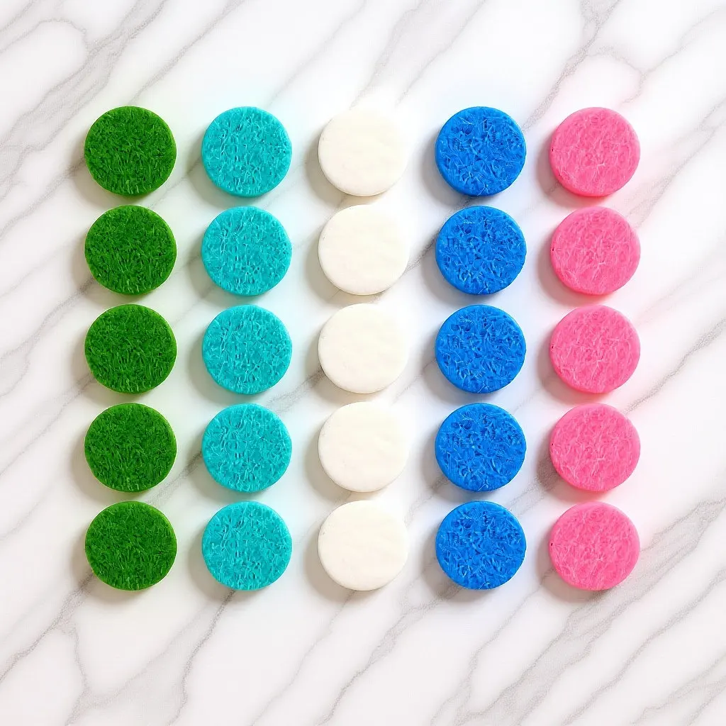 

50Pcs Essential Oil Refill Pads Round Fiber Cotton Core for 25Mm Aromatherapy Lockets Diffuser Accessories Car Vent Clip