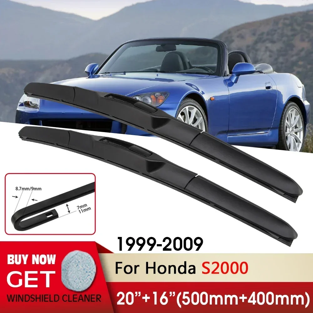 

Car Wiper RHD & LHD Front Wiper Blade 20"+16" For Honda S2000 1999-2009 Fit U Hook Arm Windshield Windscreen Front Window