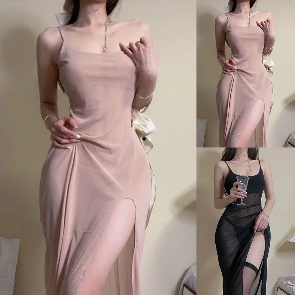 أزياء حار بيع المرأة ملابس النوم فستان النوم انظر من خلال الملحقات تنفس الملابس كلوبوير مريحة