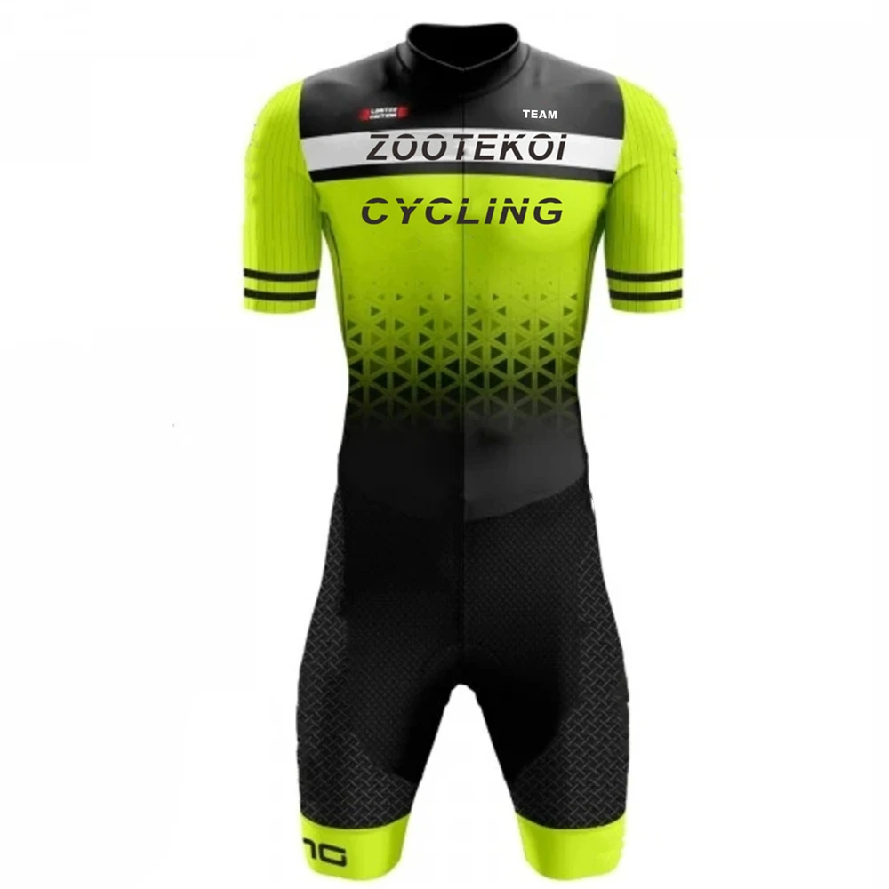 ZOOTEKOI triathlon team ropa ciclismo hombre summer short-sleeved cycling skin suit high-quality cycling MTB Lycra tights suit
