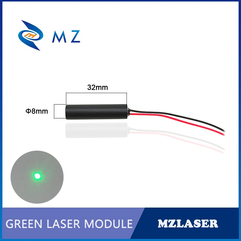 Modulo diodo laser punto verde vendita caldo compatto mini D8mm 515nm 5mw 3V lente in vetro macchina di livello industriale laser punto verde