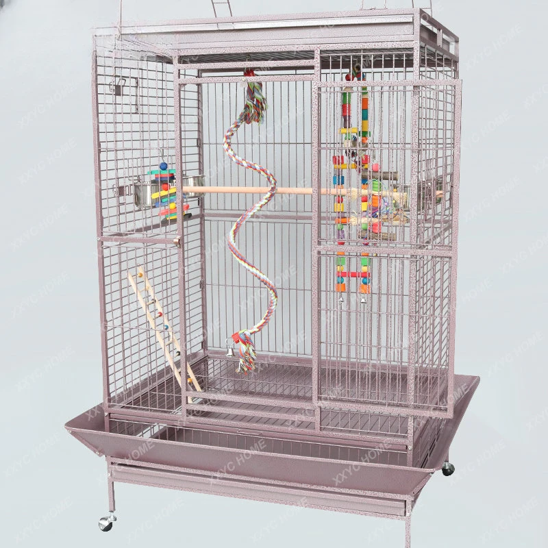 Luxury Villa Parrot Cage Bird Cage Extra Large Metal Breeding Cage Gray Parrot Cage Adornos Para Casa