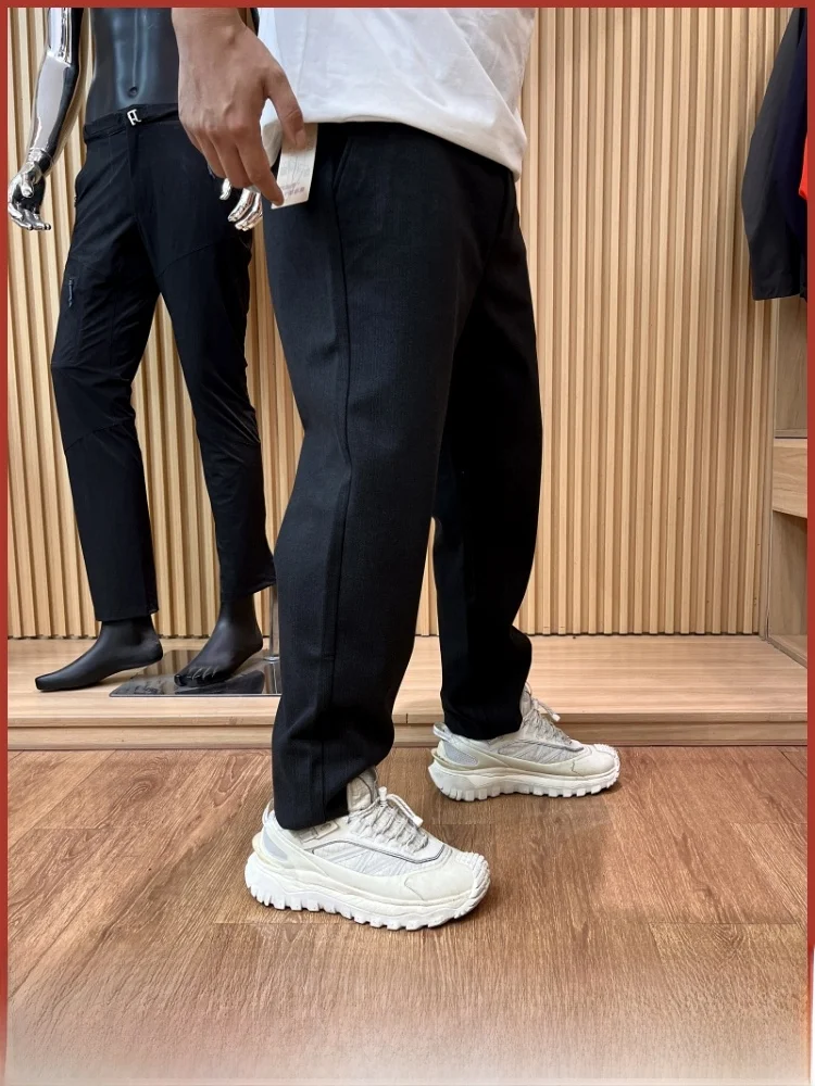 

Busin Commuter Men's Slim Fit Bla Casual Pants Faionable Autumn Winter New Arrival Straight Leg Wool Blend Polyester