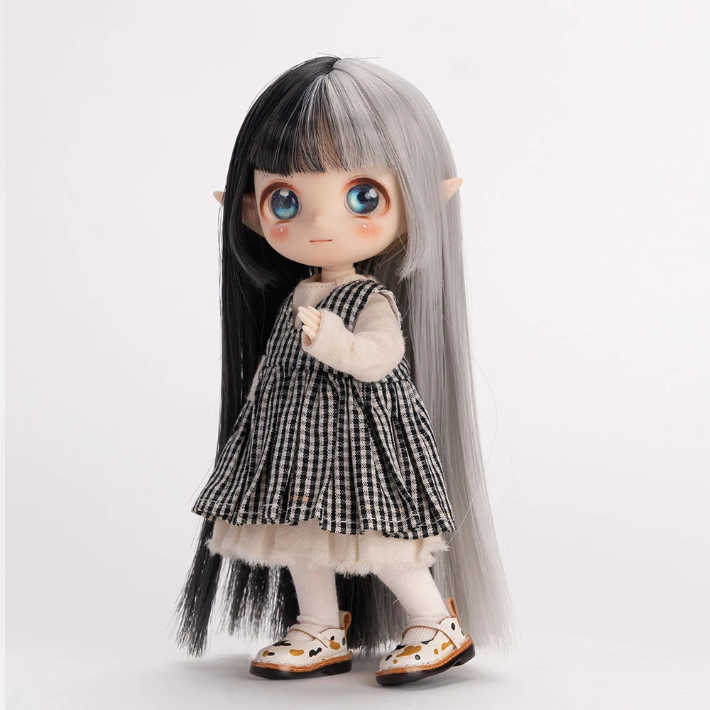 Ob11 Wig Soft Cute Curly Bangs Wavy Hair Long Straight Hair Short Hair  Multi-Color for 1/12 Bjd, Gsc ,Ymy Head Doll Accessories