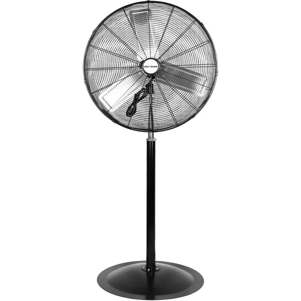 

24" High Velocity Pedestal Oscillating Fan with Adjustable Height, 3-Speed Industrial Floor Fan for Commercial and Garage