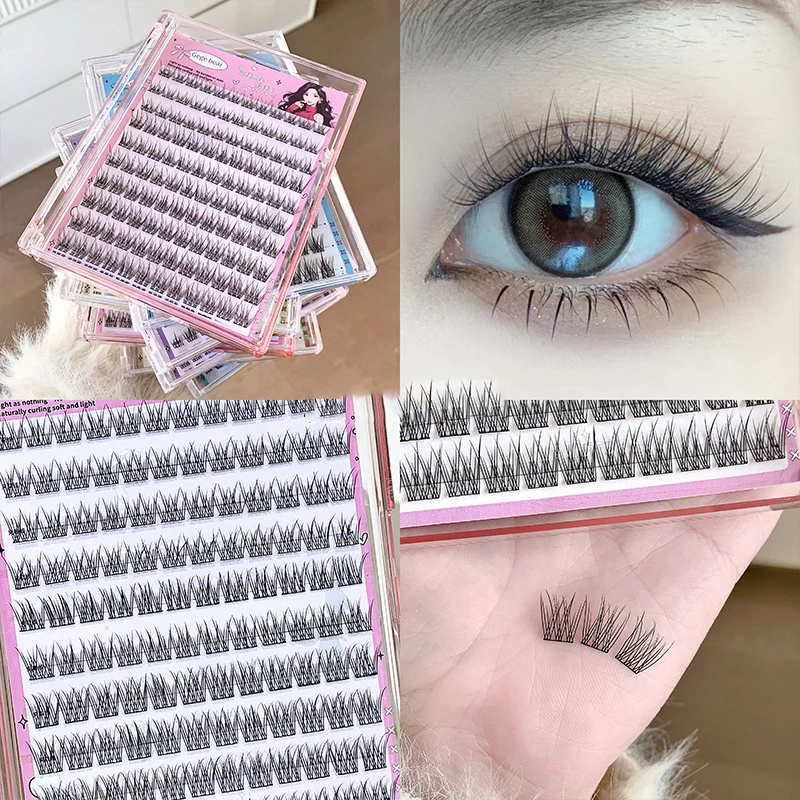 Pas de colle faux cils 3 étapes Application naturel sans colle faux cils bricolage cils pas facilement déformable pour les débutants Desig