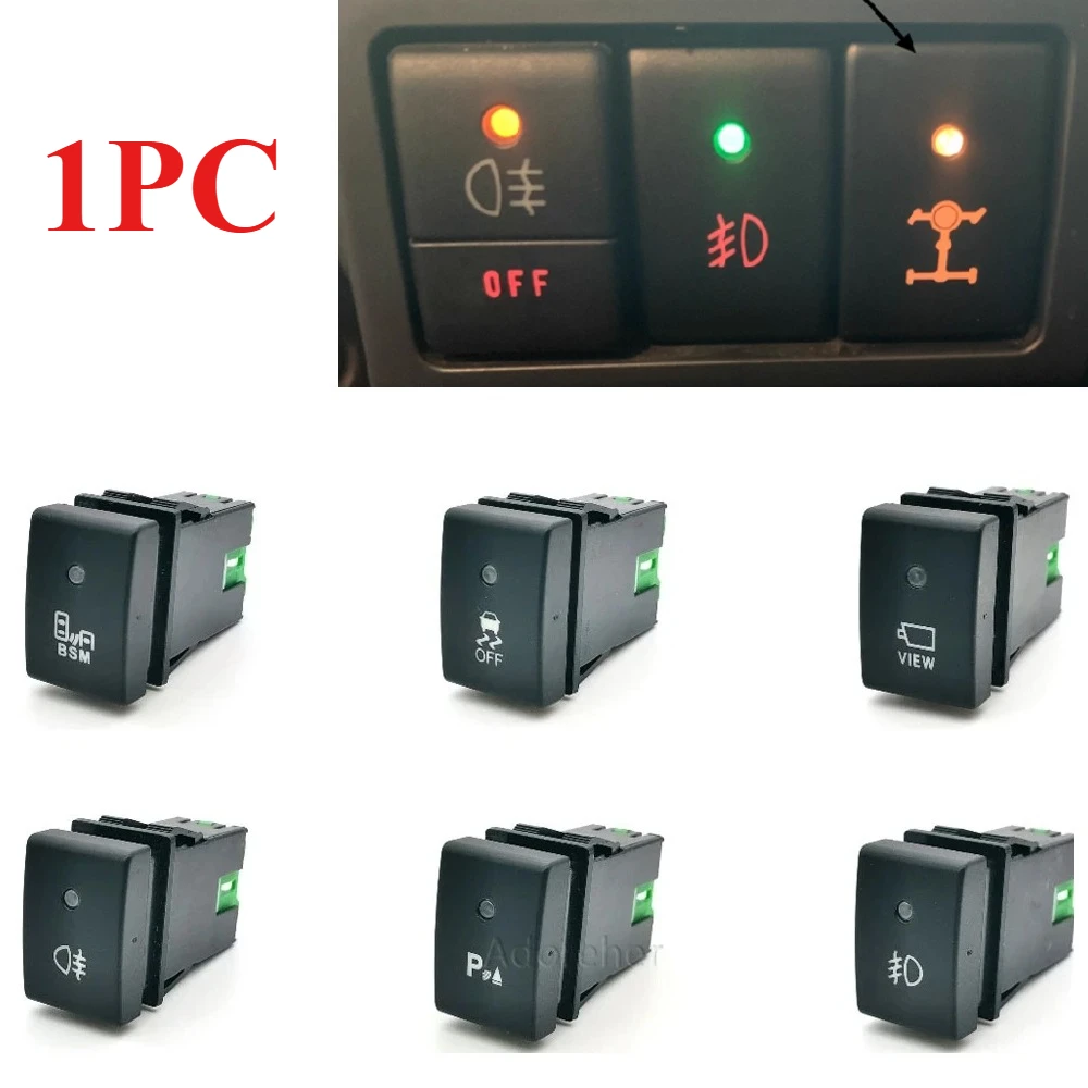 

1PC Fit for Suzuki Jimny 2010 - 2015 Car Orange LED Light Radar Fog Light Music Power on Off Garage Switch Button with Wire