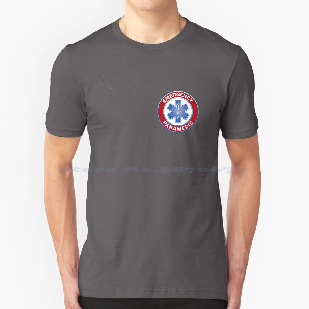 Emergency Paramedic Logo T Shirt 100% Cotton Tee Paramedic Emt Emergency Medical Technician Emergencies Hospital Doctor Logo