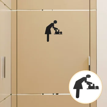 ステンレス鋼のステッカー,トイレの識別,ベビーステーションラベルの変更,看板