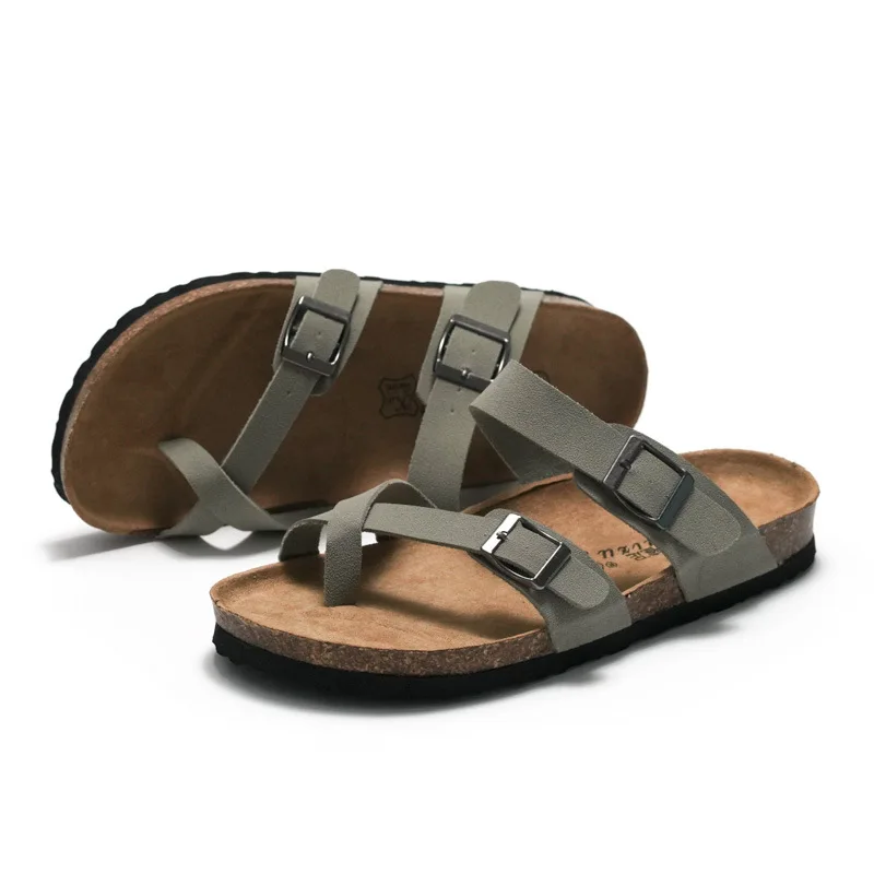 2022 Women Summer Fashion Cork Sandals Beach Gladiator Buckle Strap Sandals Shoes women Flat Casual Beach Sandals Size 35-45