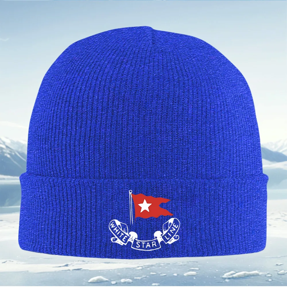 Bandiera rossa stella bianca Stella della linea bianca Uomo Donna Cappello lavorato a maglia unisex Beanie Pullover Cap Inverno termico caldo Natale Outdoor Cycli