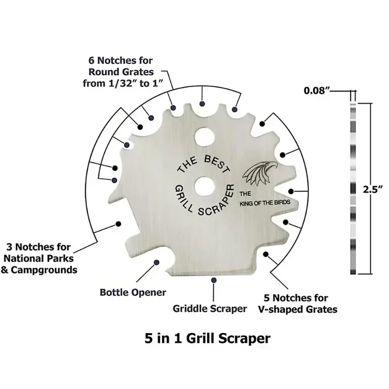 Cleaning Barbecue Scraper Portable Metal BBQ Grills Grate Cleaner Scrubber Tool Cleaning Grill Scraper