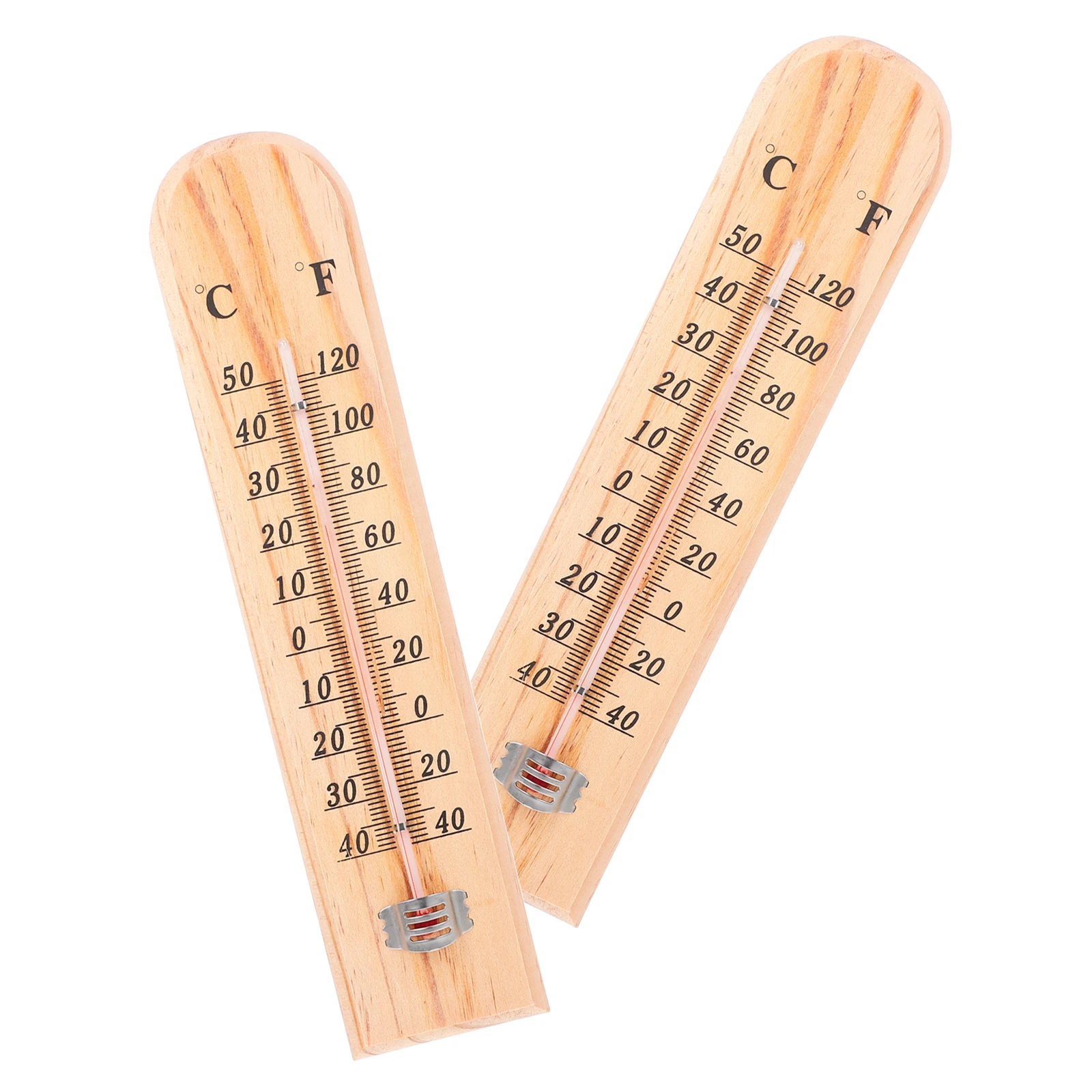 

2pcs Thermometer Temperature Gauge for Accurate Measurement Wooden Wall Mount Hygrometer Weather