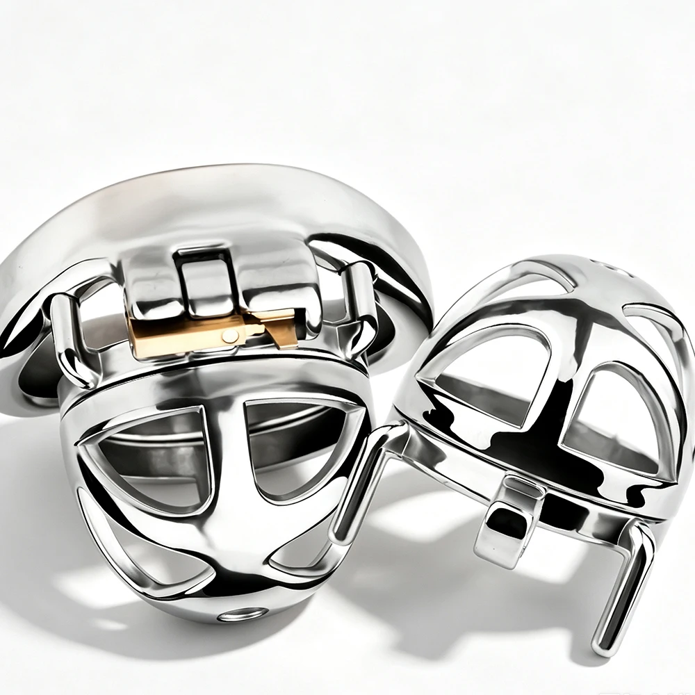FRKO Male Mini Chastity Cage Hollow Cock Cage Penis Restraints Lock  Anti-Escape Training BDSM Erotic Sex Toys For Men Gays