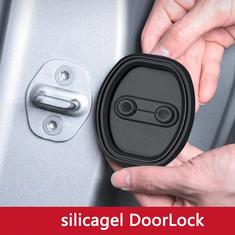 New 4pcs Car Door Mute Damping Cushion Silicone Door Lock Buckle Anti-collision Protective Cover