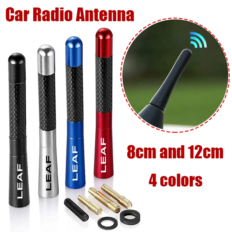 8CM 12CM Carbon Fiber Car Roof Radio Antenna for Nissan LEAF Logo Universal Long Short Colorful Exterior Automobiles Accessories