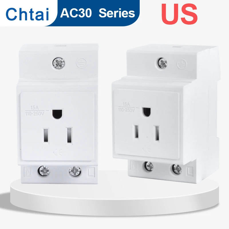 US AC30 Power Sockets  American Standard Modular Din Rail Socket 15A 16A 110V 250V the united States Industrial Distribution Box