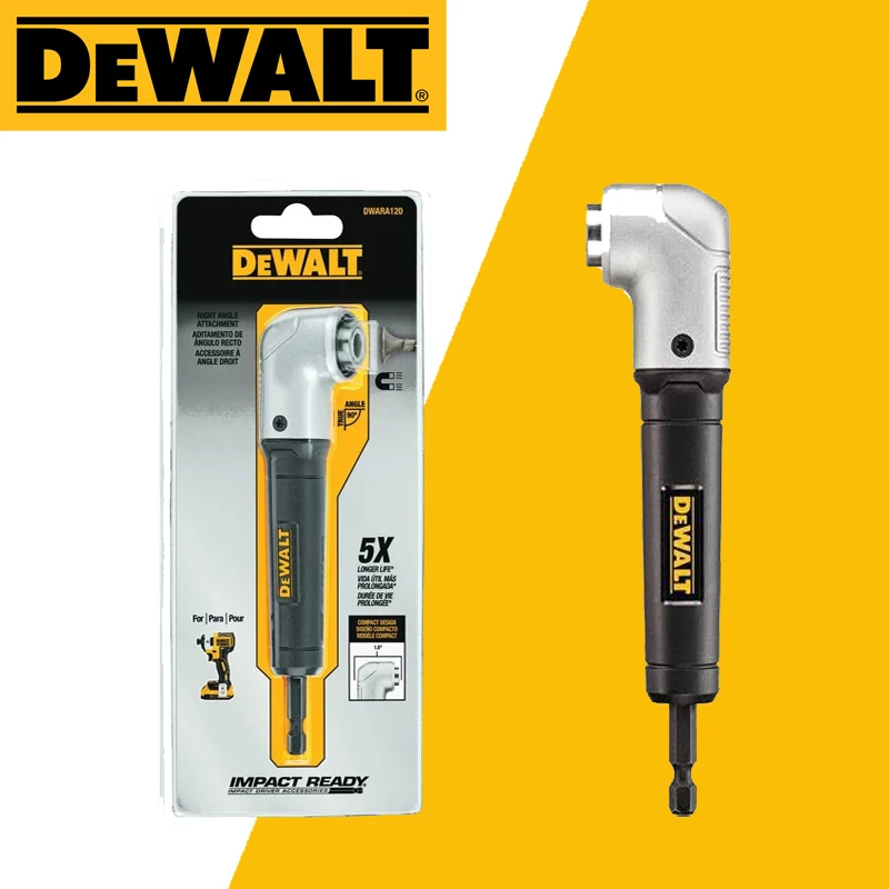 DEWALT DWARA120 DT71517T Original 90° Right Angle Torsion Drill Attachment Multipurpose Highly Durable Impact Driver Accessories