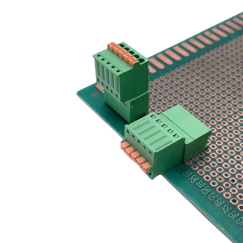 

5set PCB Terminal Block 2EDG 3.81mm Pitch Solder-free type Spring press-type plug+Straight/Curved Pin Header Plug Socket 2-16Pin
