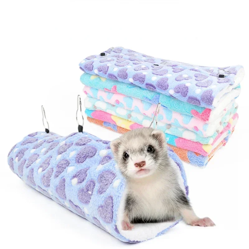 Hamster Tunnel Hammock Warm Sugar Glider Bed for Small Animal Ferret Squirrel Swing Nest Plush Tunnel Guinea Pig Accessories