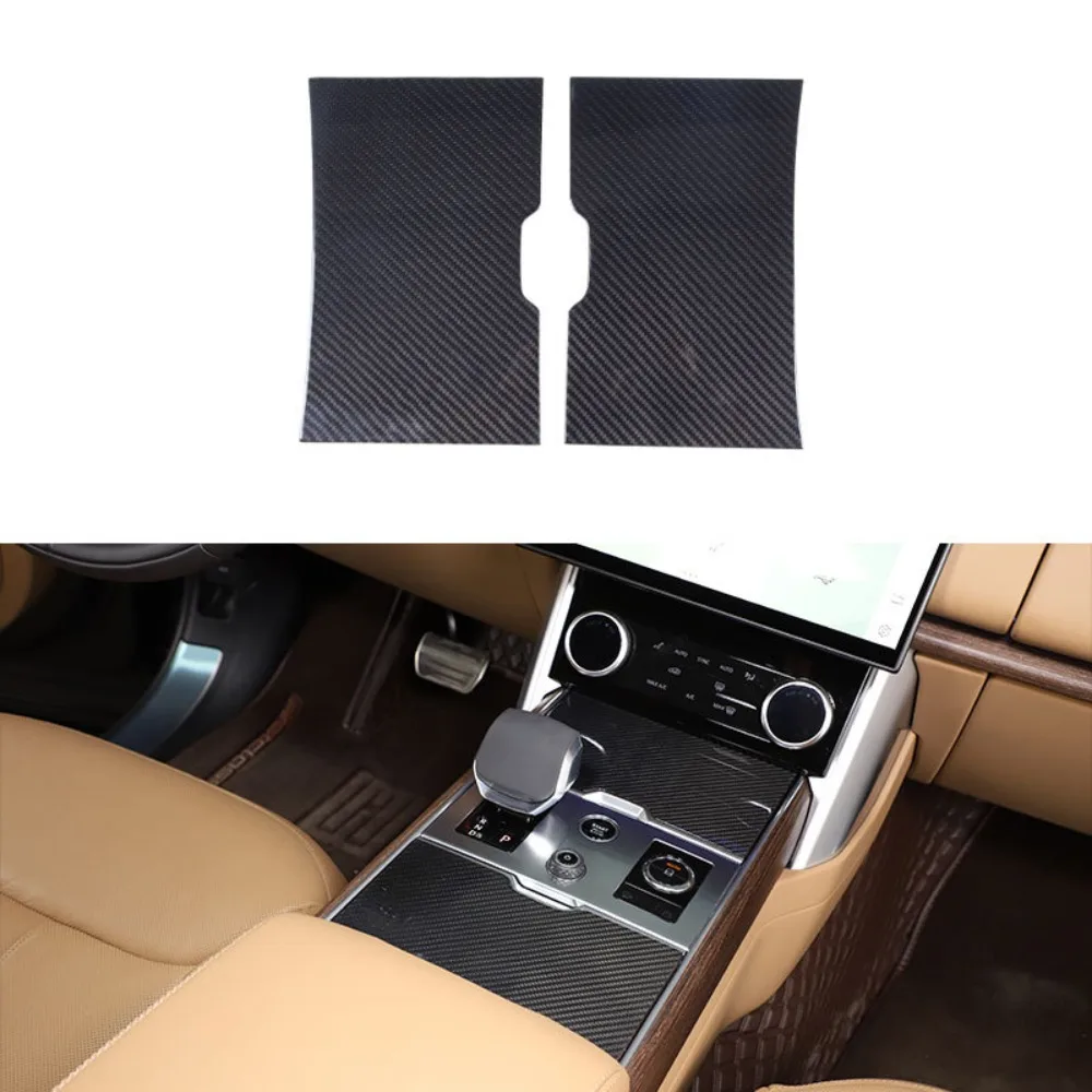 Car Central Control Panel Sticker For Land Rover Range Rover Vogue 2023 Interior Protective Real Carbon Fiber Accessories