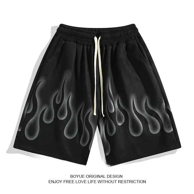 

Мужские летние брюки Boyue Flame Print, креативные, в стиле хип-хоп, модные, брендовые, для студентов, со средней посадкой, свободного кроя, прямые, спортивные, повседневные...