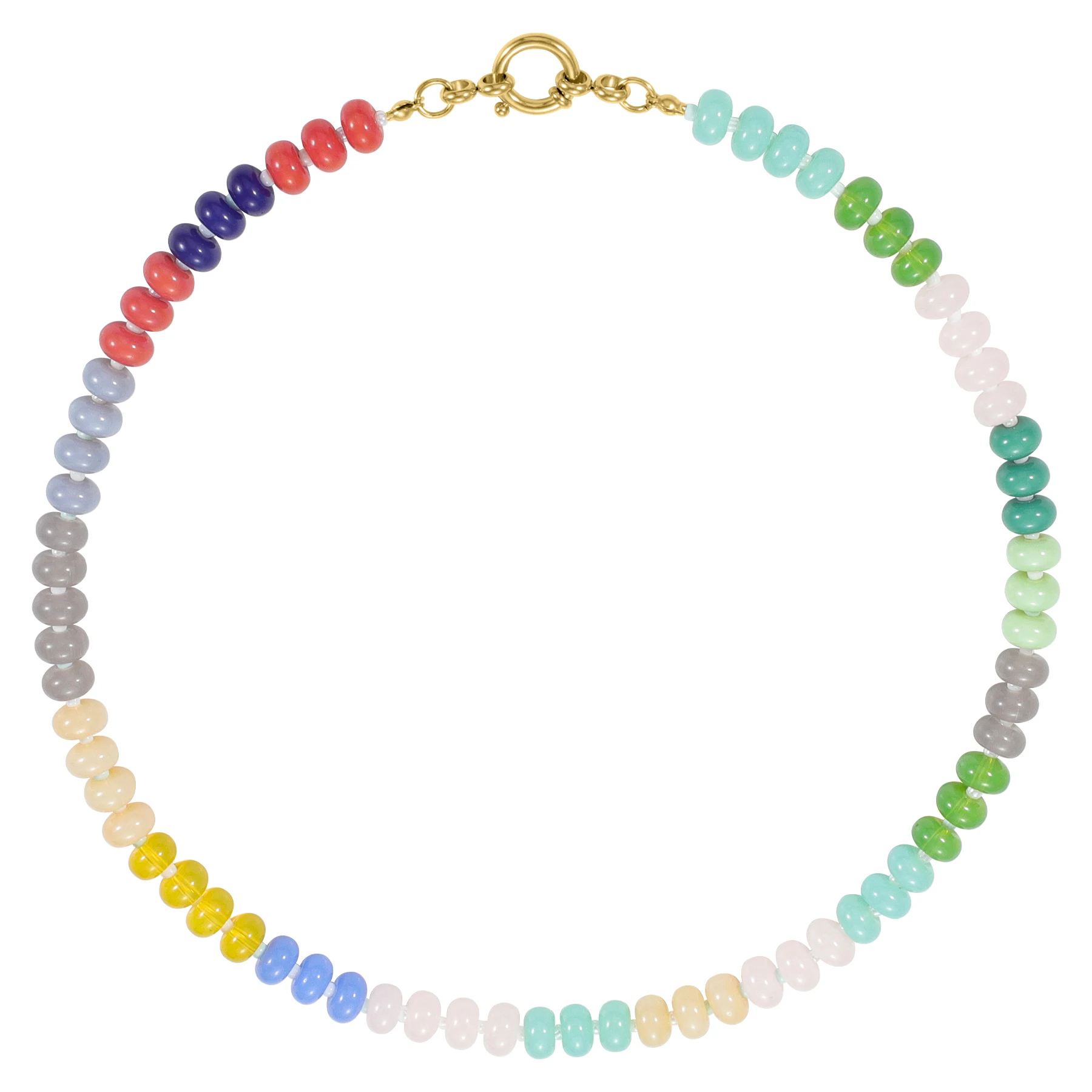 

Statement Boho Rainbow Beaded Necklaces for Women S Rainbow Natual Stone Choker Necklace Summer Beach Surfer Handmade Jewelry