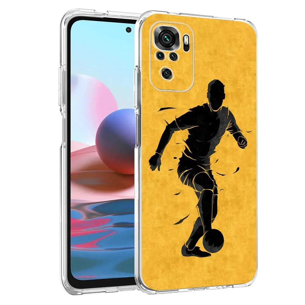 Phone Case For Xiaomi Redmi Note 13 12 5G 9S 9 8 10 11 Pro Plus 4G 9T 13C 12C10C 9C 9A 7 Cover Football Passion Soccer Ball