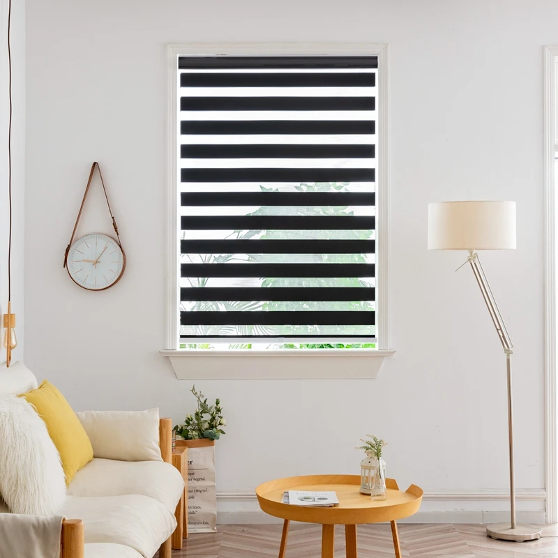 Persianas de cebra inalámbricas para ventanas, persiana de resorte, persianas enrollables diurnas y nocturnas, cortinas personalizadas para sala de estar