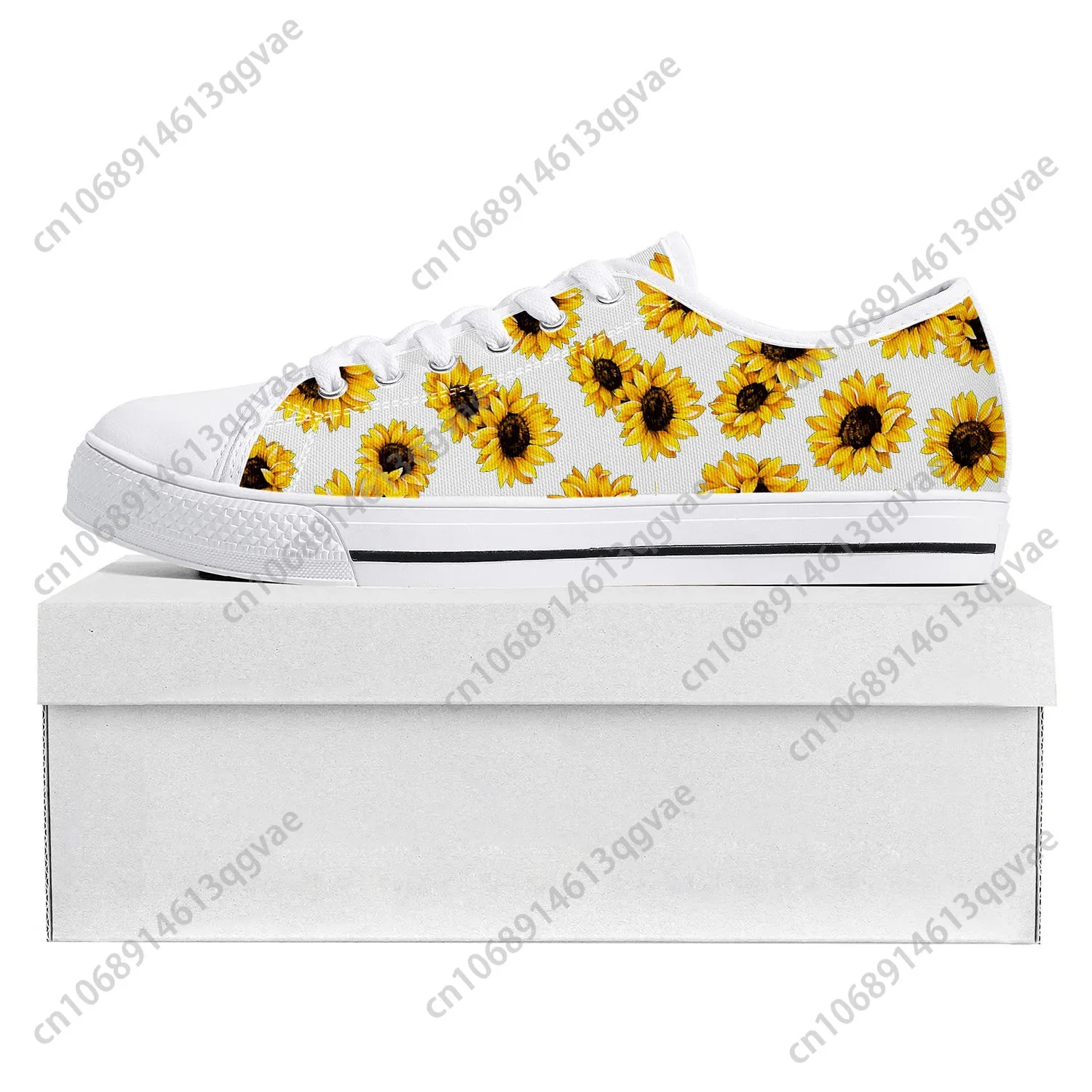 Sunflower Yellow Flower Low Top High Quality Sneakers Mens Womens Teenager Canvas Sneaker  Prode Casual Couple Shoes Custom Shoe